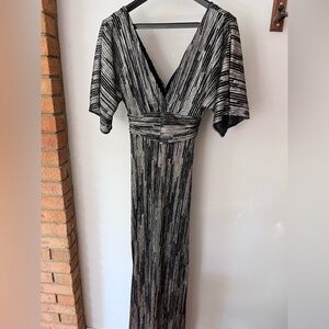 Lilly Pulitzer Elegant Black and Gray Striped Dress